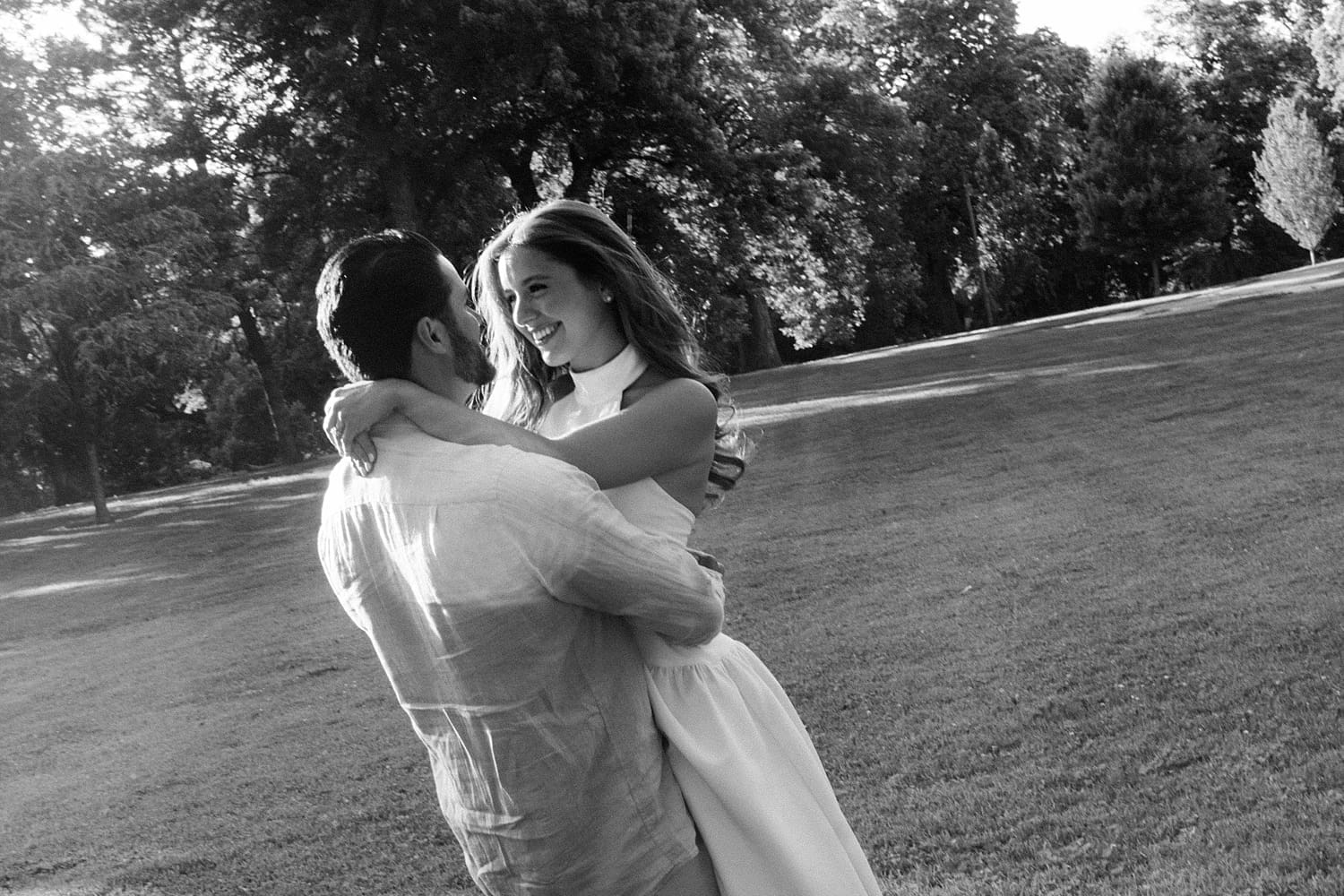 woman with gorgeous hair wraps around her man by Camille Meers Photography